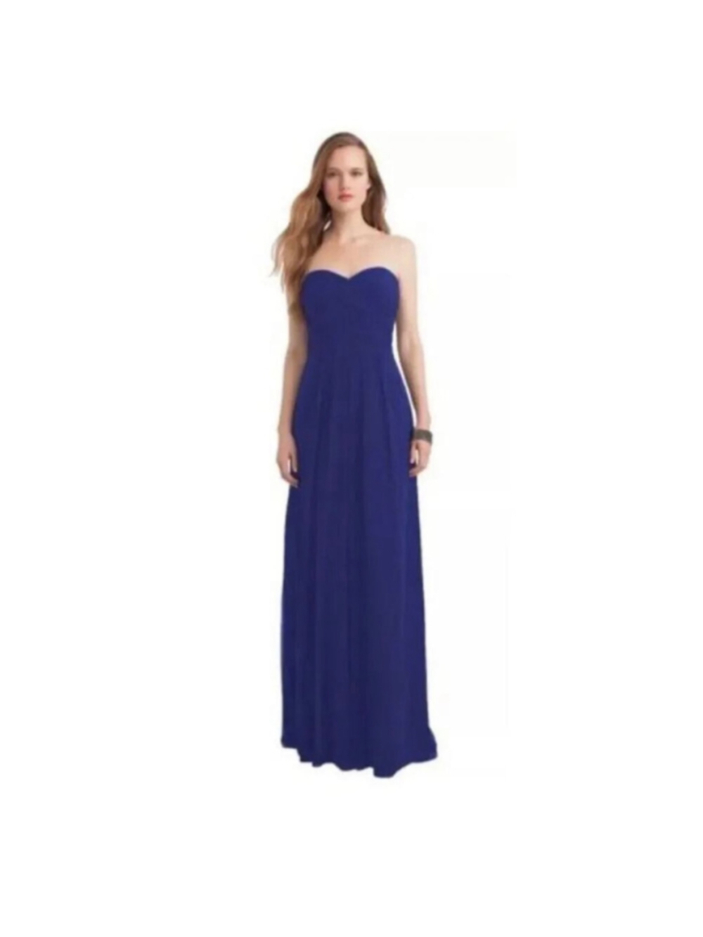 Bill Levkoff Royal Blue Strapless Chiffon Gown Size 8